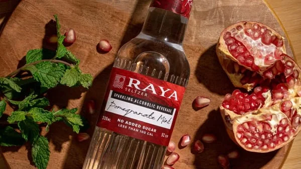 Raya Seltzer Pomegranate Mint